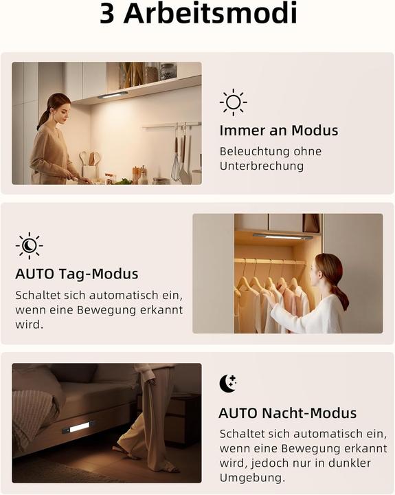 Produktbild Ezvalo Kabellose LED-Unterbauleuchten mit Bewegungsmelder