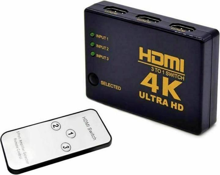 Image du produit No Name Commutateur HDMI 3 ports avec télécommande, lecture 3D possible 3840 x 2160 pixels