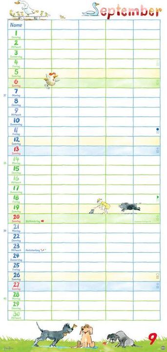 Actual product image Heye Familienplaner (21 x 45 cm, Hardcover, German)