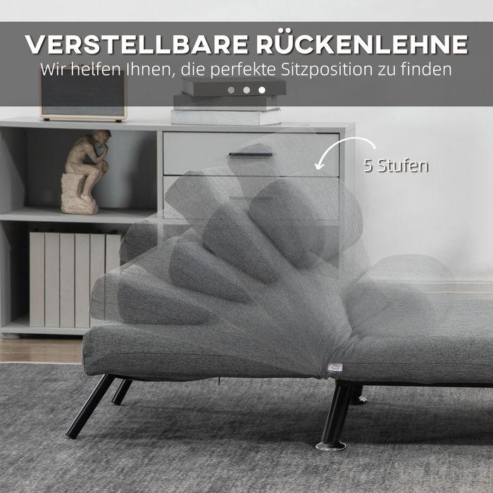 Immagine prodotto Swisshandel24 Letto pieghevole, poltrona letto, schienale reclinabile, acciaio, aspetto lino, nero, 75x70x75cm