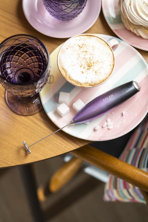 Produktbild Adler AD 4499 Milk frother with a stand, Black/Purple