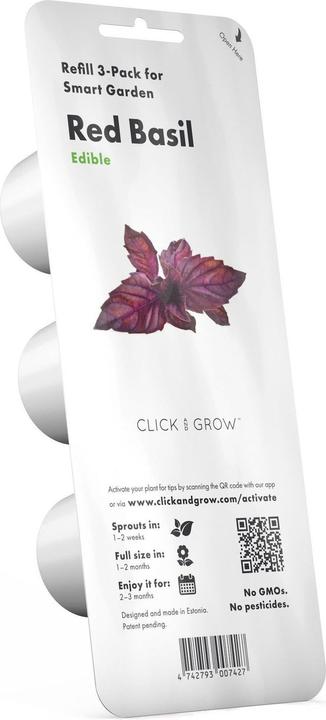 Actual product image Click and Grow Red basil (Herb seeds)