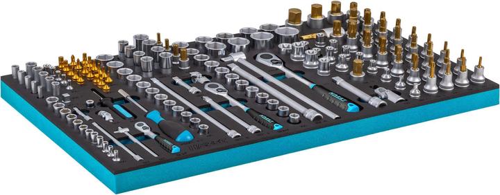 Produktbild HAZET Steckschlüssel Satz 163-549/160 ∙ Vierkant6,3 mm (1/4 Zoll), Vierkant10 mm (3/8 Zoll), Vierka…