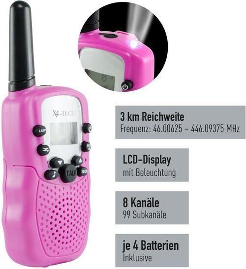 Actual product image X4 TECH Walkie Talkie set of 2 pink (3 km)