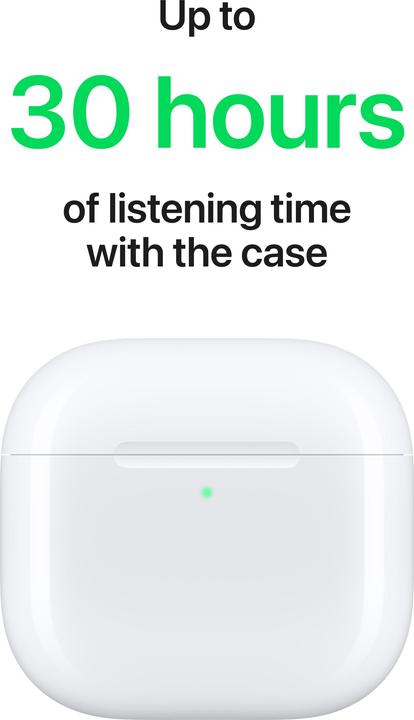 Image du produit Apple AirPods 4 (pas de réduction du bruit, 5 h, Sans fil)