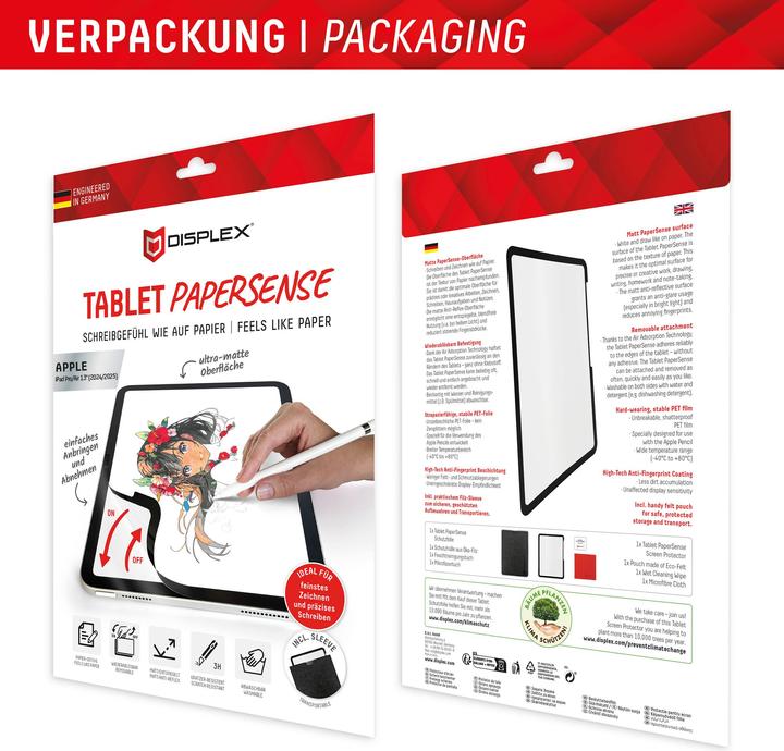 Productafbeelding Displex Tablet Papersense, Tablet Paper Feeling Schutzfolie (1 Stuk, iPad Pro 13 2024 (M4), iPad Air 13 2024 (M2))