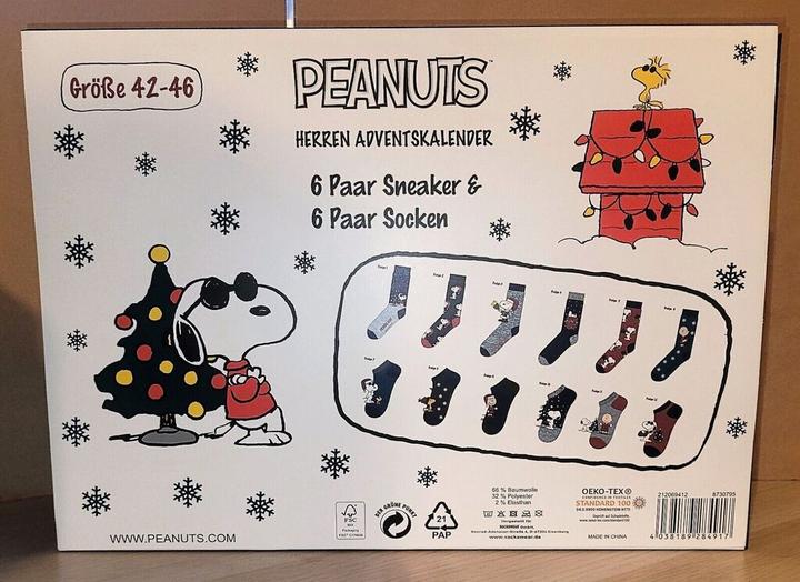 Actual product image Champ Advent Calendar with Peanuts Men's Socks