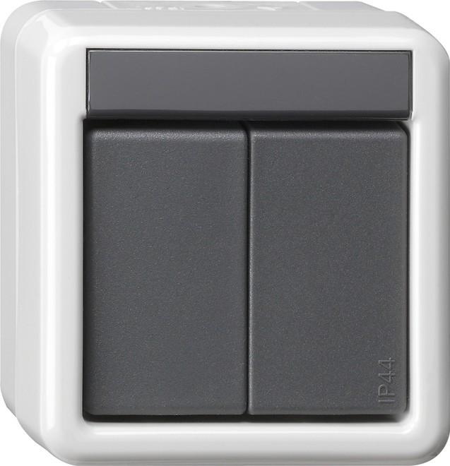 Actual product image Gira KNX push-button BA 2gang grey surface 2point 516230