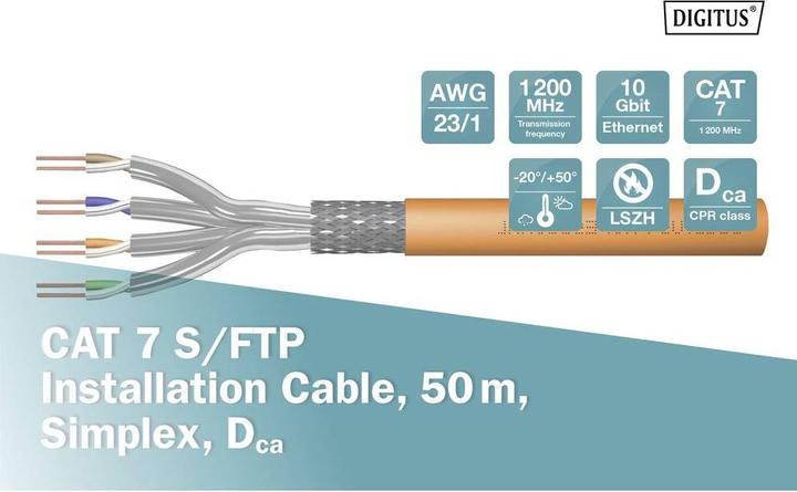 Produktbild Digitus Netzwerkkabel (S/FTP, CAT7, 50 m)