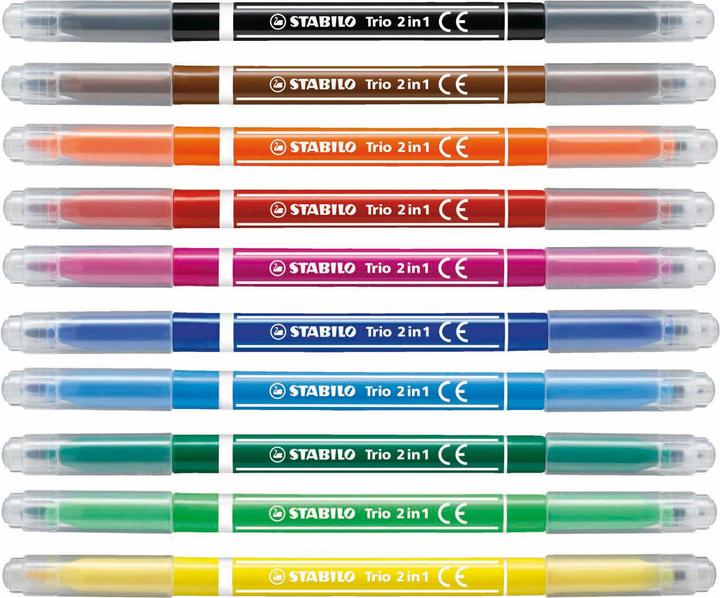 Actual product image STABILO Trio 2in1 felt tip pen (Multicoloured, 10 x)