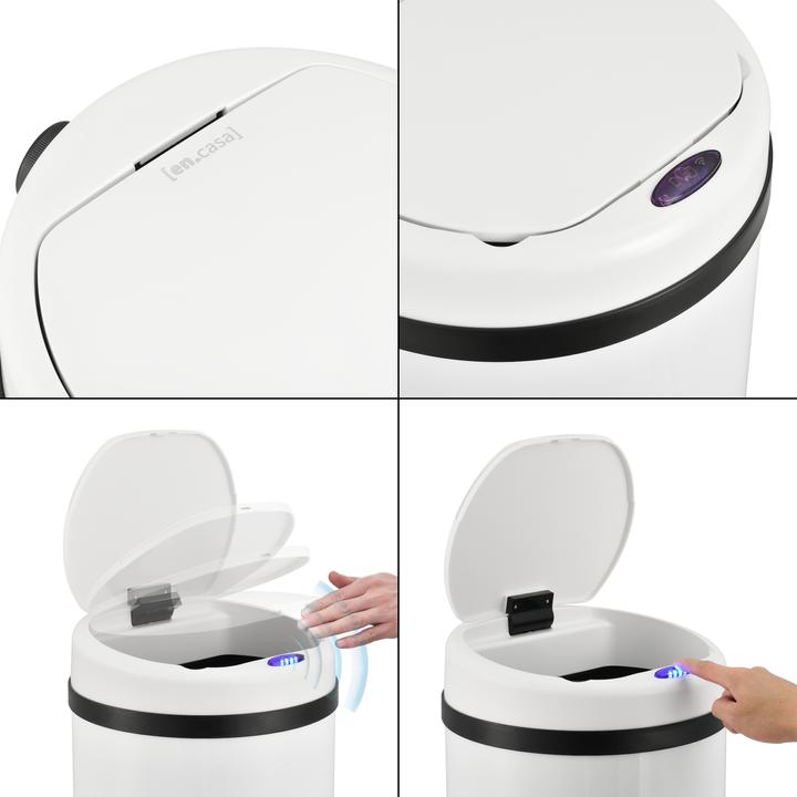 Produktbild En.Casa Sensor-Mülleimer 30L Weiss (30 l)
