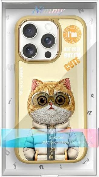 Actual product image Prestigio Nimmy case iPhone 16 Pro 6.3" khaki Cool&Cute 2.0 Cat (Apple iPhone 16 Pro)