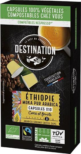 Image du produit Destination Grand Comptoir Moka Éthiopie - Capsules biodégradables et compostables (10 x Port.)