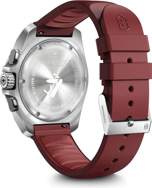 Immagine prodotto Victorinox I.N.O.X. Chrono 43, SIR, quadrante ROSSO, cinturino in gomma ROSSO (Cronografo, Orologio sub, 43 mm)