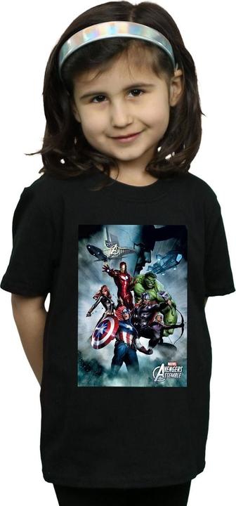Actual product image Girls Avengers Team Montage Cotton T-Shirt (128)