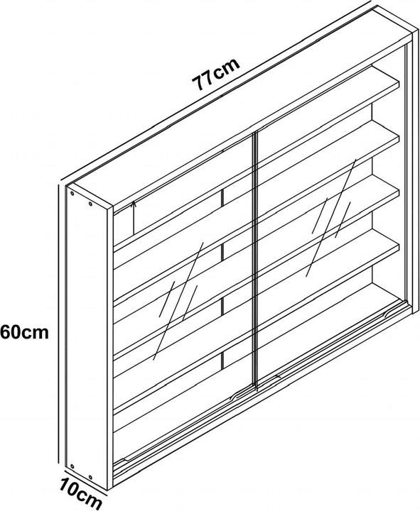 Produktbild VCM Holz Glas Hängevitrine Wandvitrine Sammel Deko Sammler Vitrine Agisa L (77 x 10 x 60 cm)