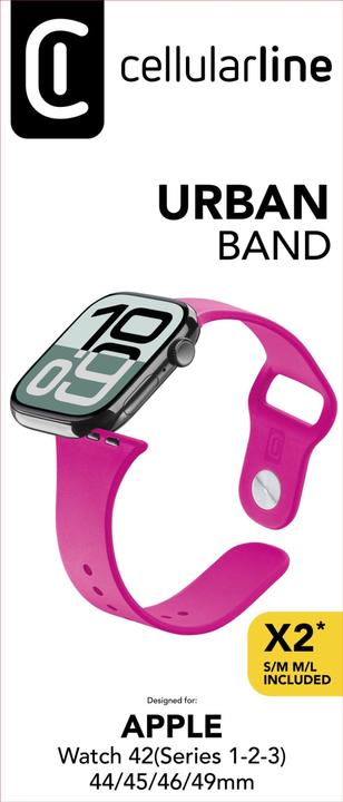 Produktbild Cellularline Urban Band für Apple Watch (Serie 1/ 2/ 3) 44/ 45/ 46/ 49mm (Silikon)