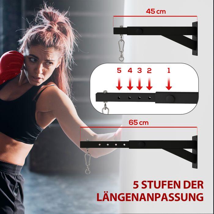 Immagine prodotto Swisshandel24 Boxsack Wandhalterung einstellbar, Stahl, schwarz