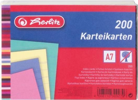 Actual product image Herlitz Index cards (A7, 170 g/m², 200 x)