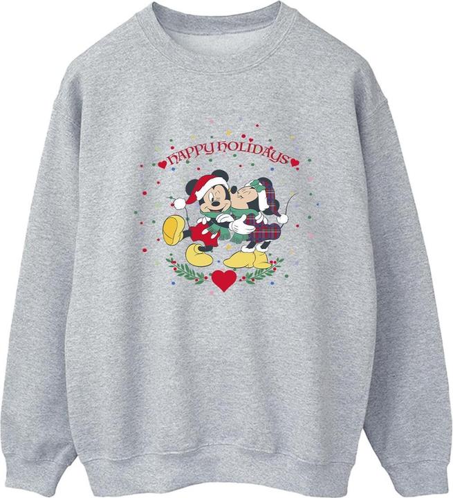 Actual product image Disney Womens/Ladies Mickey Mouse Mickey Minnie Christmas Sweatshirt (L)