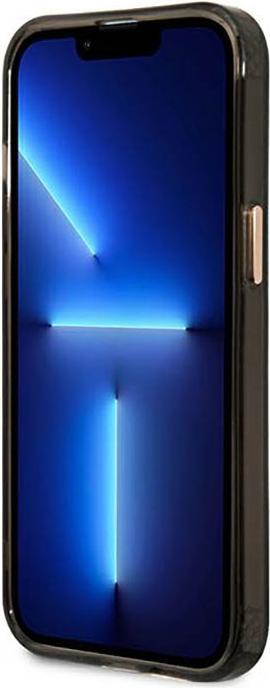 Actual product image Guess GUHMP13XHTCMK iPhone 13 Pro Max 6.7" czarny/black hard case Gold Outline Translucent MagSafe (Apple iPhone 13 Pro Max)