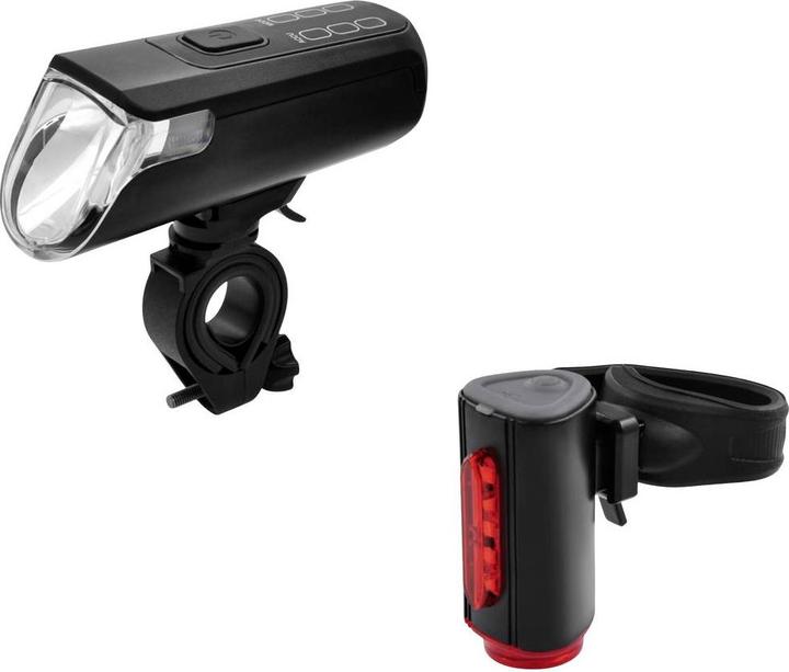 Produktbild Fischer Fahrradbeleuchtung Set TWIN-60/30/15 LED Schwarz (180 lm)