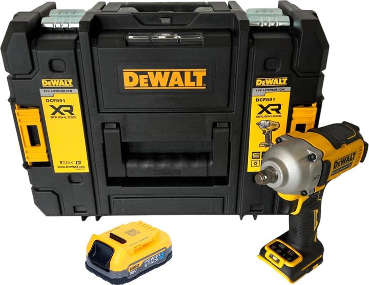 Image du produit DeWalt DCF 891 NT Clé à choc sans fil 18 V 1084 Nm 1/2" Brushless + 1x Powerstack batterie 1,7 Ah + (Fonctionnement sur batterie)