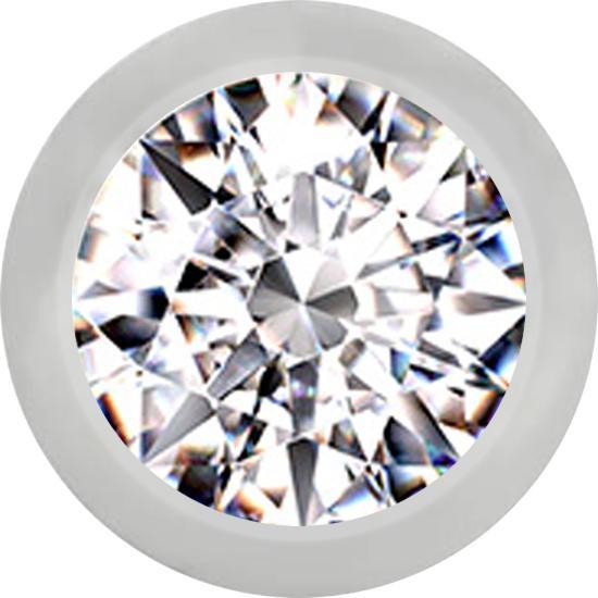 Produktbild Star Piercing Kugel silber mit Kristall silber (ohne Messing, Chirurgenstahl 316L)