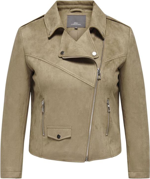 Only Fly-Away Kragen Curve Jacke Bikerjacke in Lederoptik