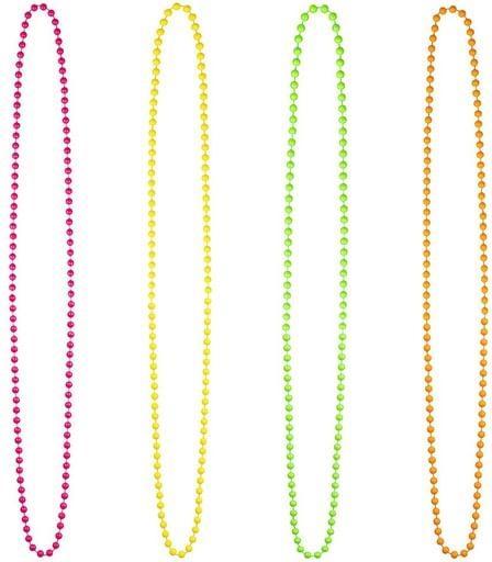 Actual product image Boland 4 Colorful Candy Necklaces: 80s Disco Accessories (100% ABS)