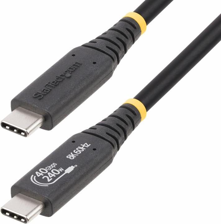 StarTech com Câble USB4 de 50cm, Câble USB-C Certifié USB-IF, 40Gbps, Power Delivery 240W PD 3.1 EPR (0.50 m, USB 4.0)