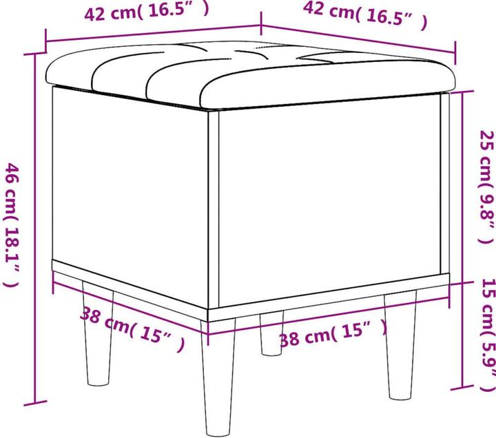 Immagine prodotto VidaXL Panca con contenitore in cemento grigio 42x42x46 cm (42 cm)