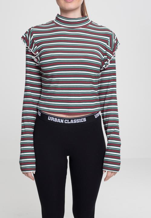 Actual product image Urban Classics Ladies Rib Striped Volant Turtleneck L/S (5XL)
