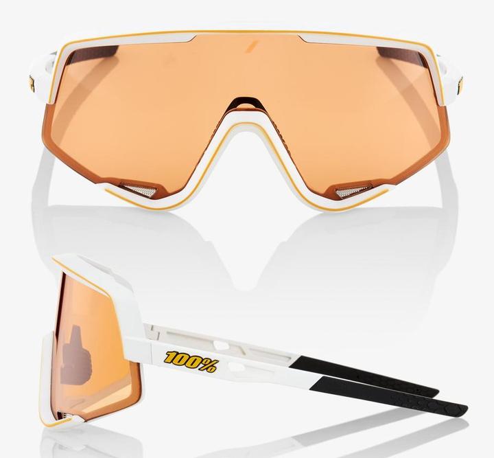 Actual product image 100% Glendale Sports Glasses (Soft Tact Off White, Persimmon)