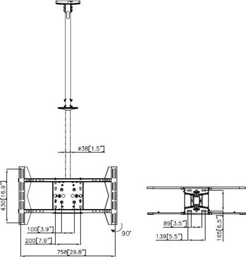 Actual product image Multibrackets Ceilingmount LBB (Wall, 84", 125 kg)