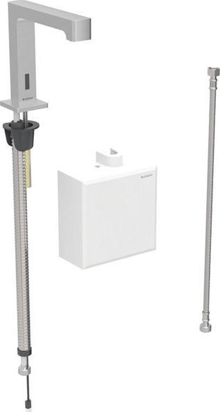Produktbild Geberit Brenta Waschtischarmatur, Ausladung 195mm, ohne Mischer, Generatorbetrieb, mit AP-Funktionsb