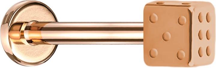 Actual product image Star Piercing Micro Labret rose gold with cube (Surgical steel 316L, without brass)
