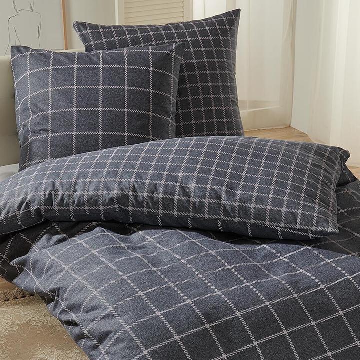 Produktbild Traumschlaf Karo anthrazit (Bettwäsche Set, 80 x 80 cm, 200 x 220 cm)