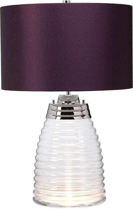 Elstead Lighting Milne lampe de table E27 nickel poli aubergine violet foncé (620 lm, E27)