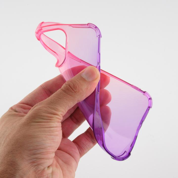 Produktbild PhoneLook Hülle Gummi Bumper Rainbow mit extra Schutz für Ecken Antischock rosa t (Apple iPhone 14 Pro)