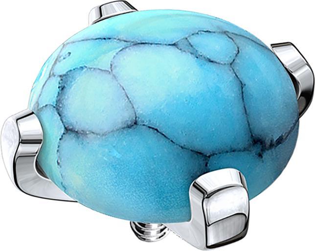 Produktbild Star Piercing Dermal Anchor Kuppel mit Türkis Stein (ohne Messing, Chirurgenstahl 316L, Mineralisch)
