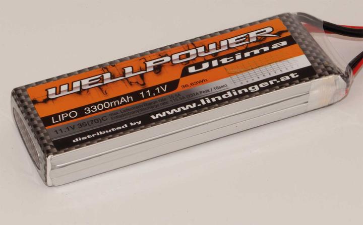 Actual product image Wellpower Lipo Akku Ultima 3S 35/70C CH5/8 XT-60 (11.10 V, 3300 mAh)
