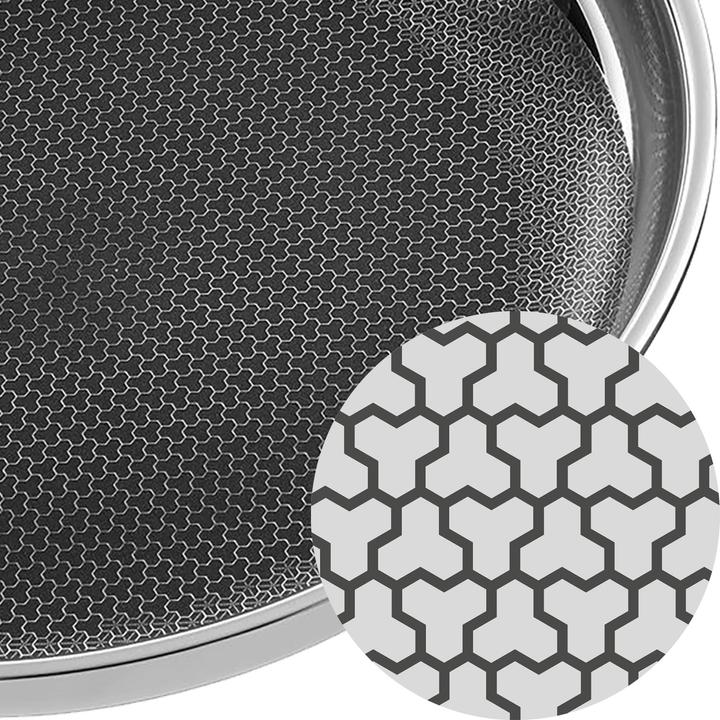 Produktbild WMF Wokpfanne Edelstahlpfanne 28cm Wabenboden Profi Resist Induktion beschichtet (28 cm, Bratpfanne, Edelstahl)