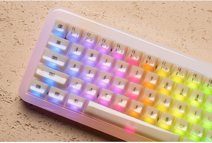 Immagine prodotto Akko YU01 White Jade Gaming-Tastatur, RGB - 65%, V3 Piano Pro Switches (ISO) (US, Cablato, Senza fili)