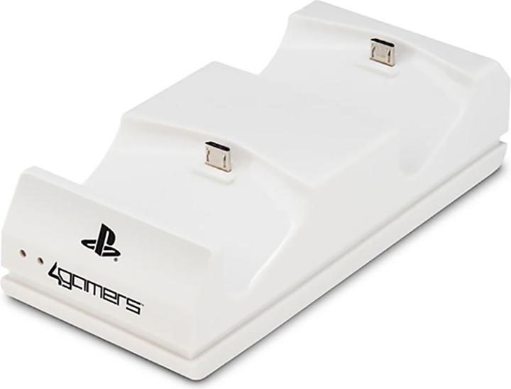 Immagine prodotto 4Gamers Charge+ Twin Charging Dock con panno di pulizia - bianco (PS4)