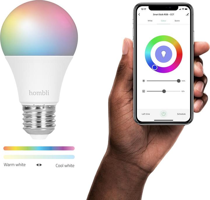 Produktbild Hombli Smart Bulb 9W RGB (2x) (E27, 9 W, 800 lm, 2 x, F)