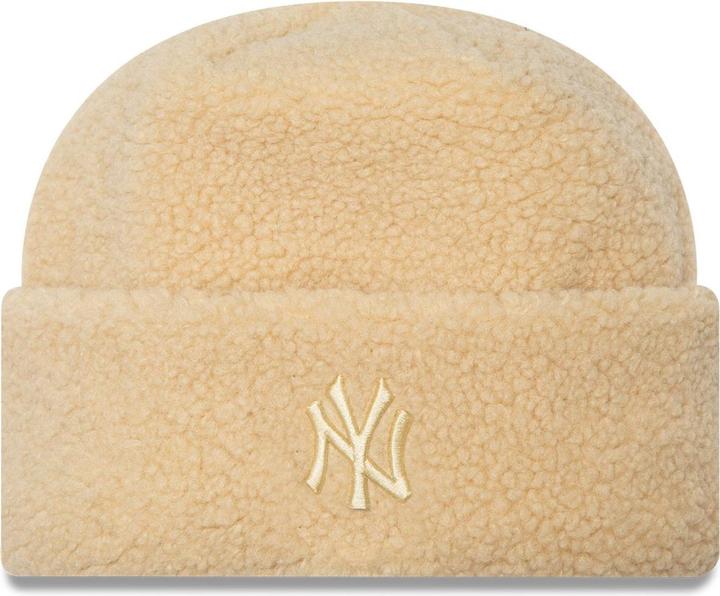 New Era Damen Winter Mütze - Borg Sherpa Ny Yankees Beige (One Size)