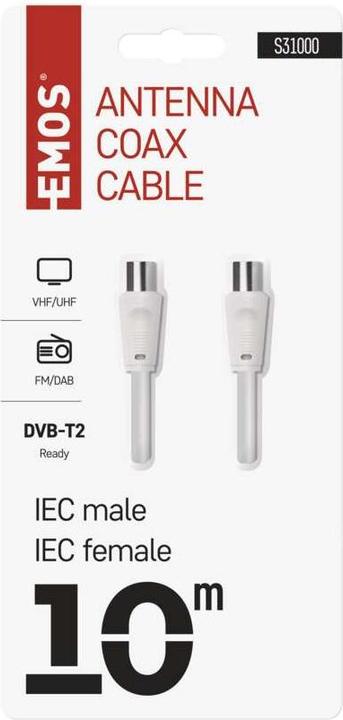 Actual product image Emos Antenna coaxial cable, shielded 10m - straight plug (Antenna cable)