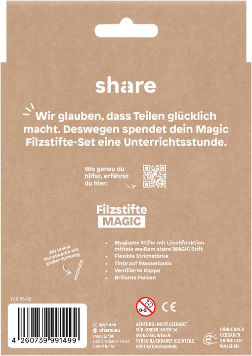 Produktbild Share Fasermaler 4-0005-10 Lachs, Magenta, Rot, Orange, Gelb, Grün (Multi, 10 x)