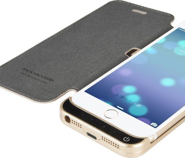 Produktbild Hoco iPhone 6 Ultra thin battery 3000mAh with leather case gold (Apple iPhone 6)